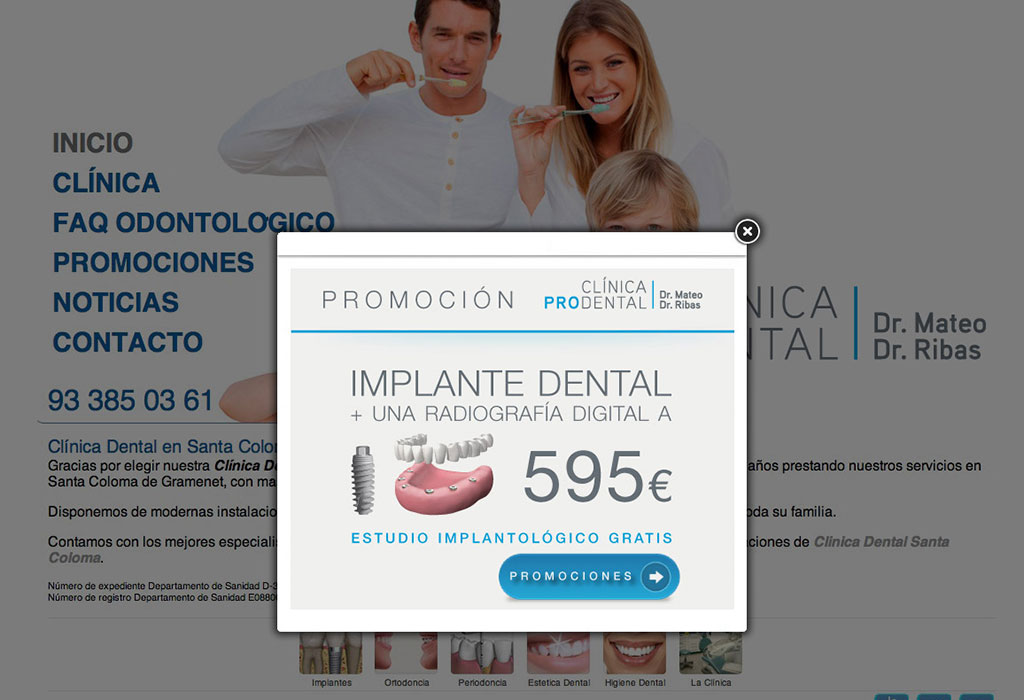 Páginas webs dentales