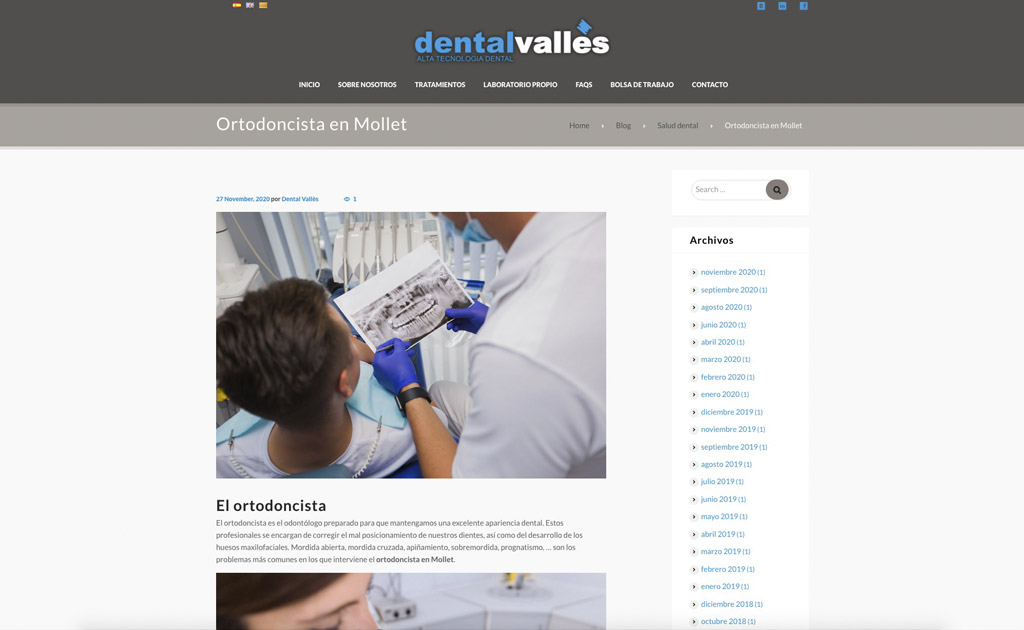 páginas web para clínicas dentales
